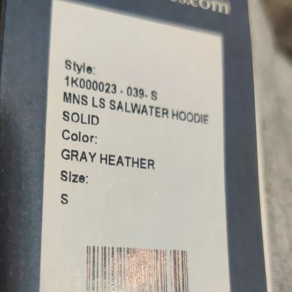 Vineyard Vines Men's Light Gray Long Sleeve Salwater Hoodie Nwt Size Small - Picture 5 of 8